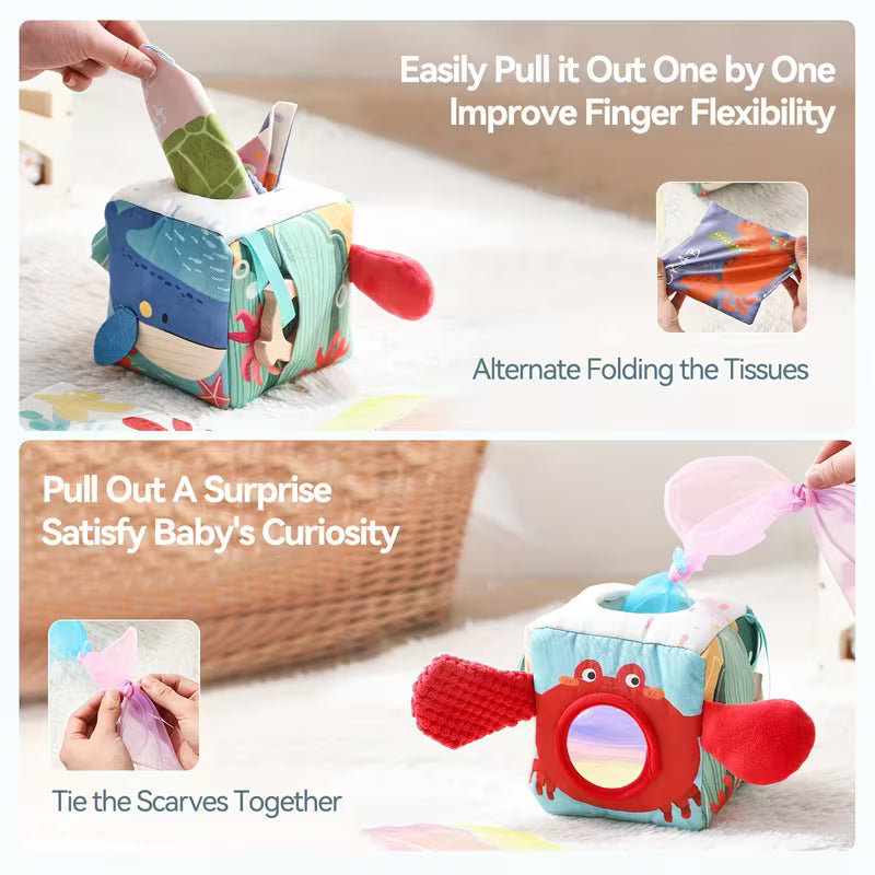 Colourful Marine Animal Sensory Tissue Box Toy
