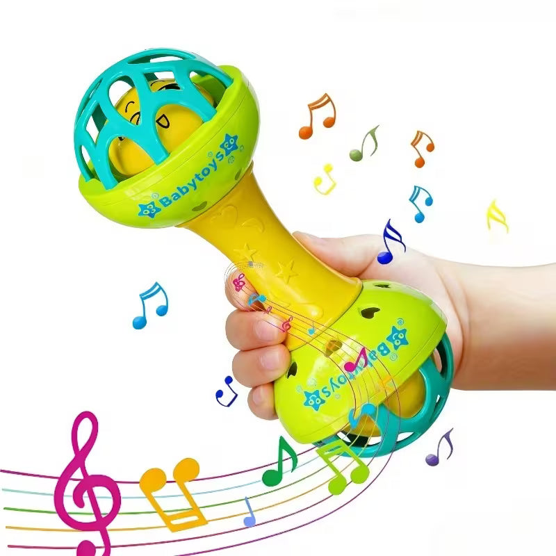 Interactive Double-Headed Baby Rattle Toy