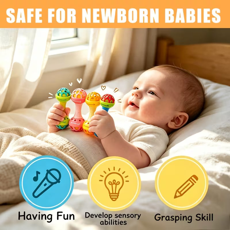 Interactive Double-Headed Baby Rattle Toy