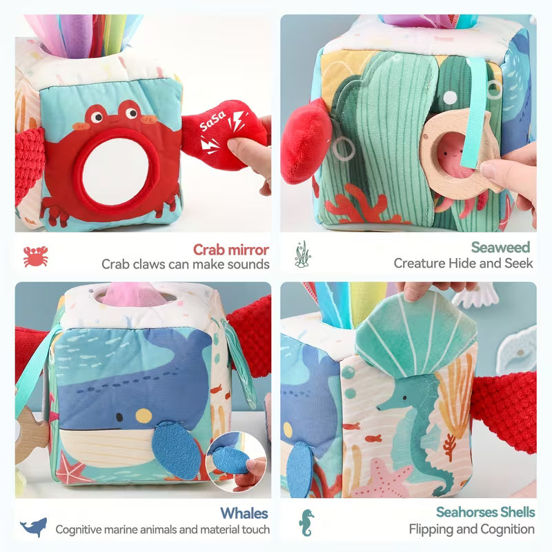 Colourful Marine Animal Sensory Tissue Box Toy