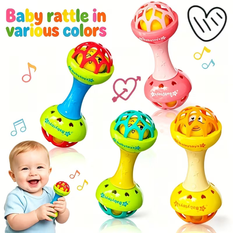 Interactive Double-Headed Baby Rattle Toy
