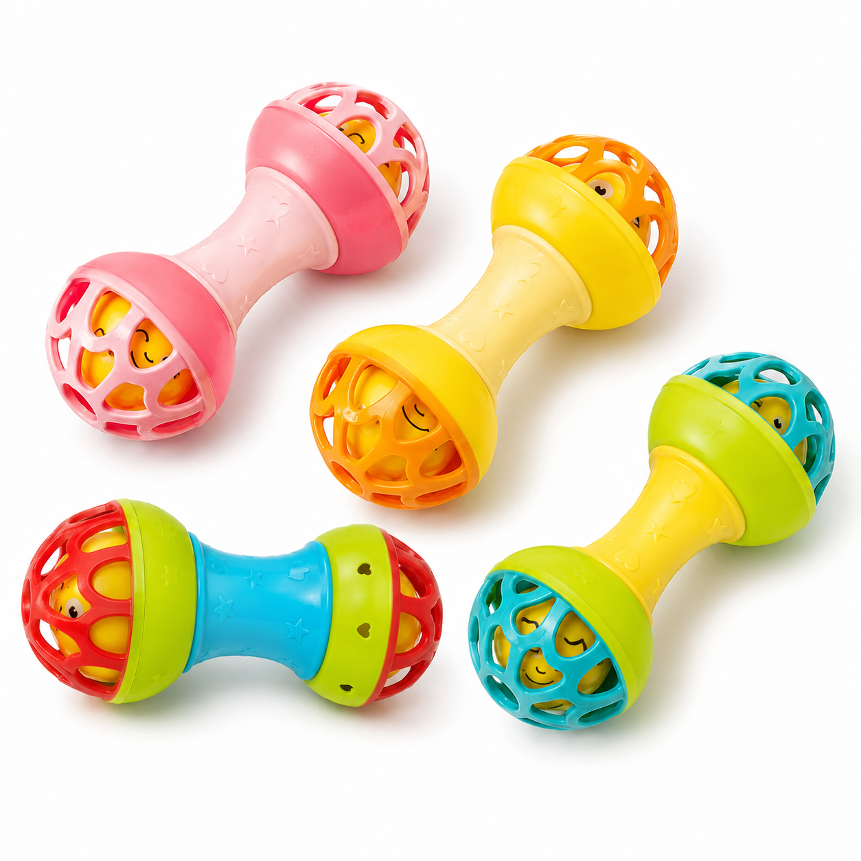 Interactive Double-Headed Baby Rattle Toy